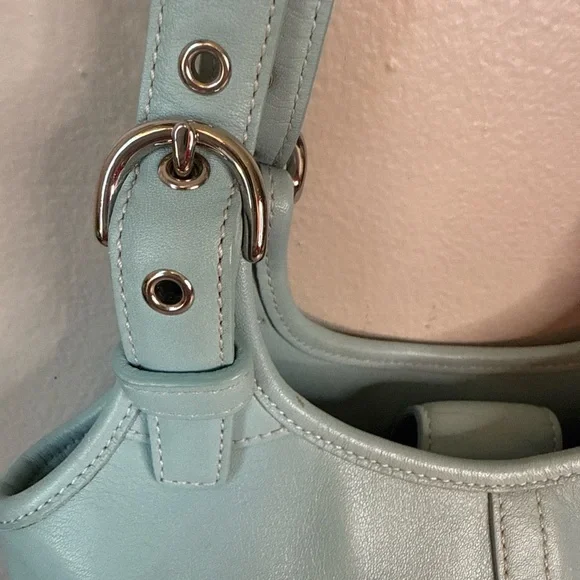 Coach Vtg Soho Soft Blue Leather Shoulder Hobo Bag 4983 Classic Purse 2003 Y2K - Picture 2 of 14